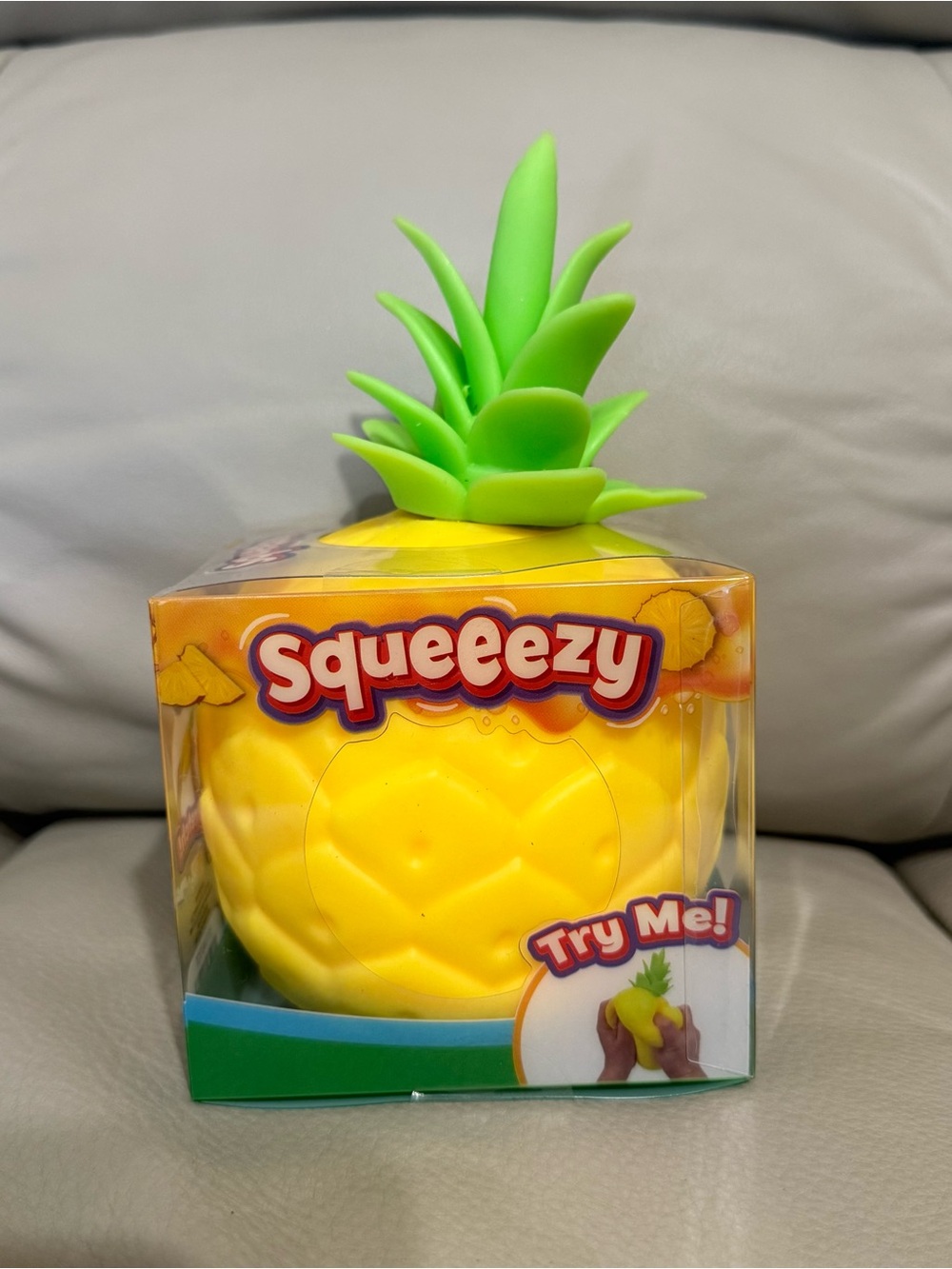 NEW Sunny Days Squeeezy Jumbo Pineapple Squishy Fidget Sensory Fruit Toy